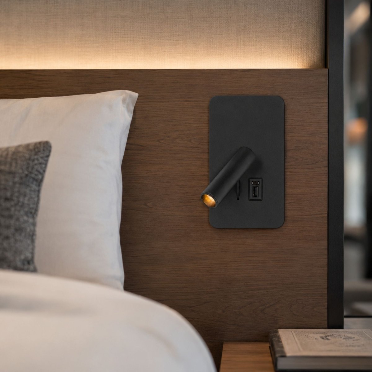 Aplique de pared "NORU" - 3W - 2600K - USB+USB-C - Empotrable | | Barcelona Led