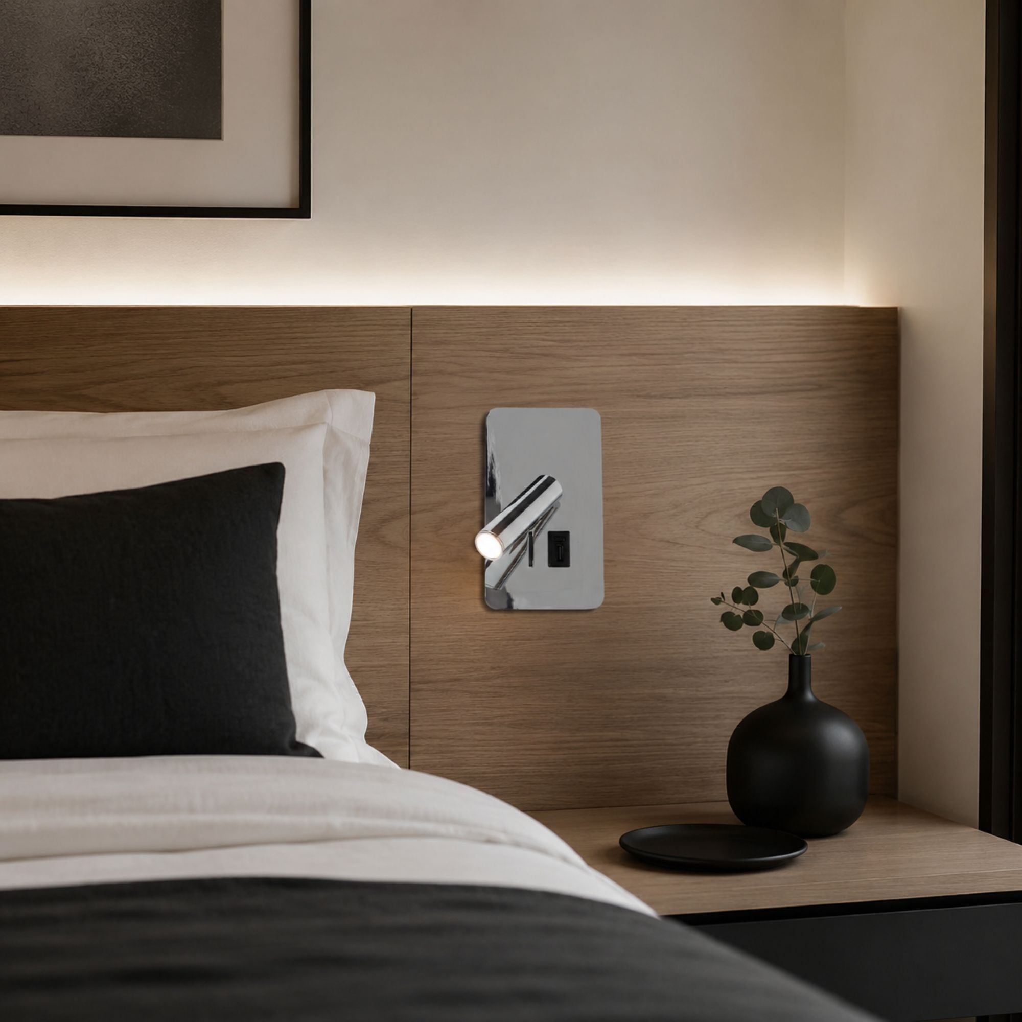 Aplique de pared "NORU" - 3W - 2600K - USB+USB-C - Empotrable (33)