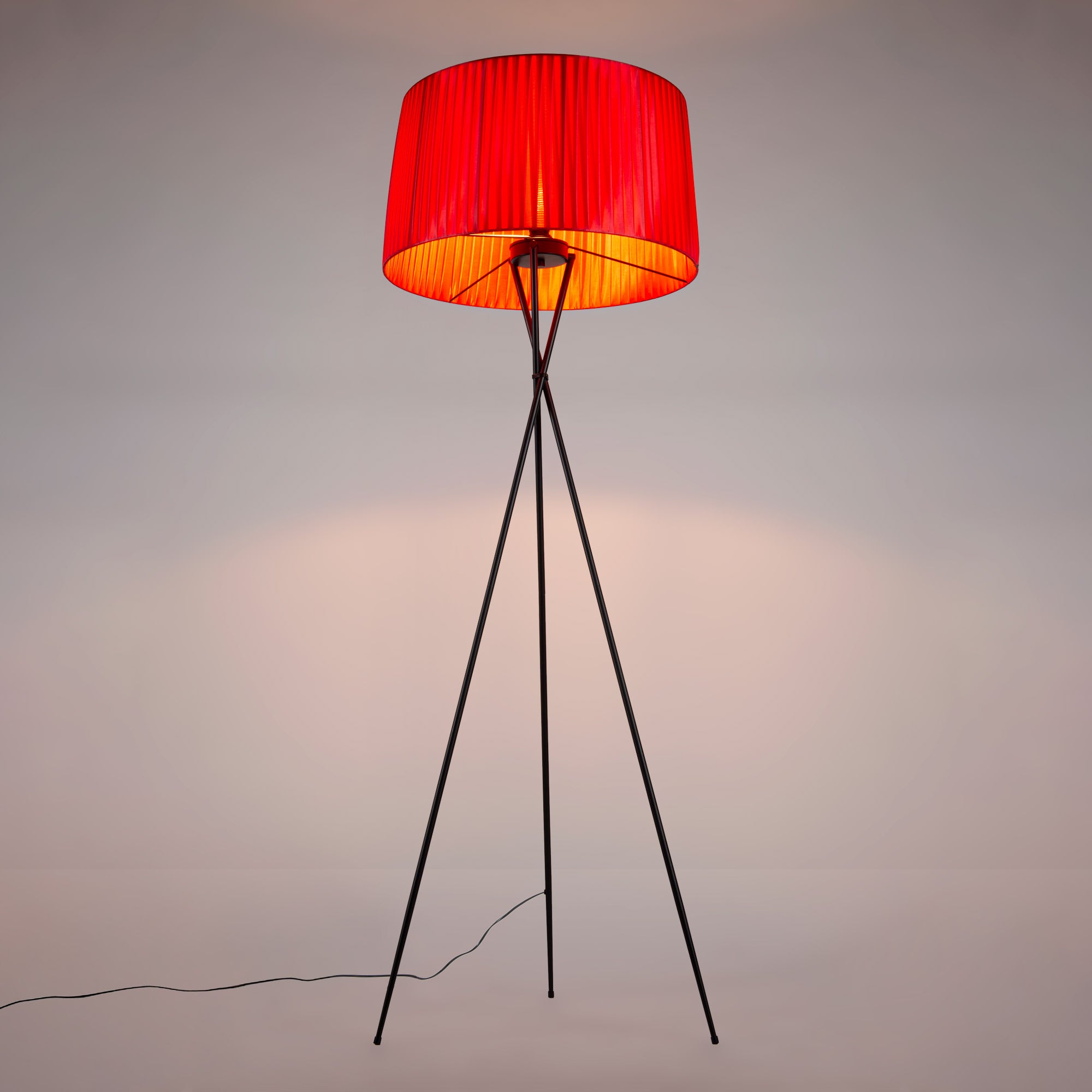 Lámpara de pie trípode "PRON" - Pantalla algodón -  E27 (33)