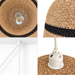 Lámpara colgante en seagrass con cable y enchufe "MAREA" - E27 - Ø30 cm (6)