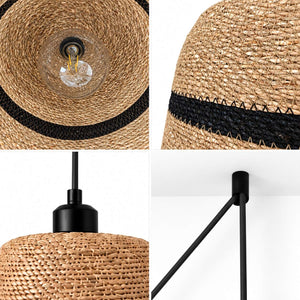 Lámpara colgante en seagrass con cable y enchufe "MAREA" - E27 - Ø30 cm (20)