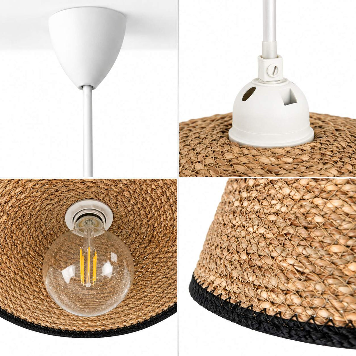 Lámpara colgante en seagrass "SOLINE" - E27 - Ø40 cm (6)