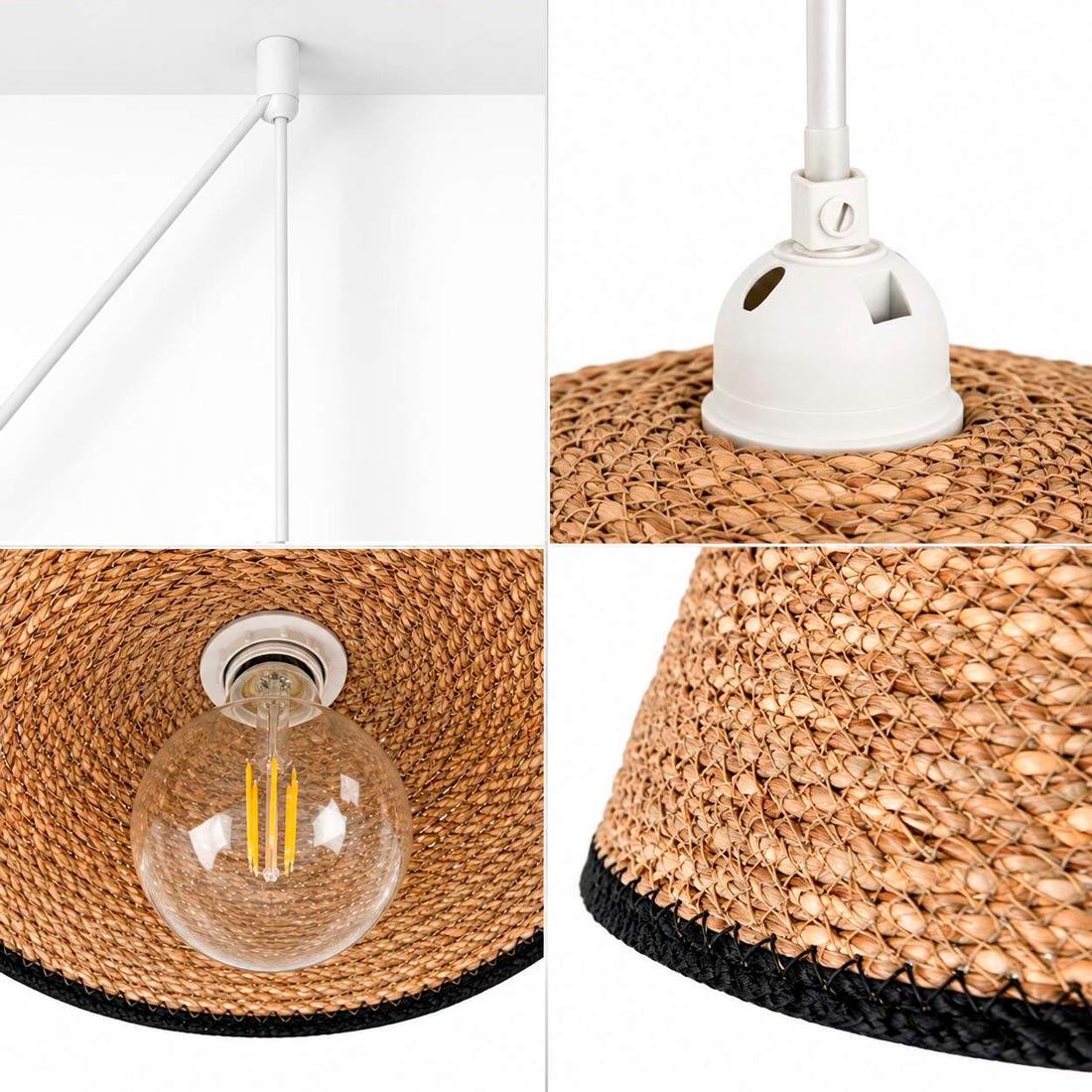 Lámpara colgante en seagrass con cable y enchufe "SOLINE" - E27 - Ø40 cm (5)