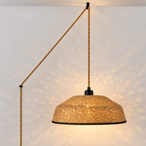 Lámpara colgante en seagrass con cable y enchufe "SOLINE" - E27 - Ø40 cm (9)