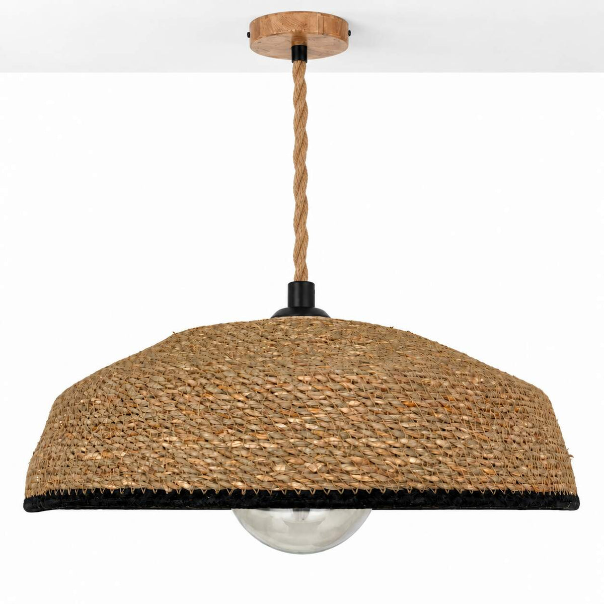 Lámpara colgante en seagrass "SOLINE" - E27 - Ø40 cm (7)