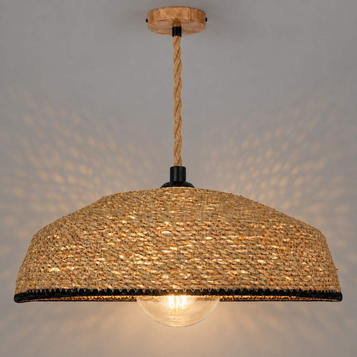 Lámpara colgante en seagrass "SOLINE" - E27 - Ø40 cm (11)