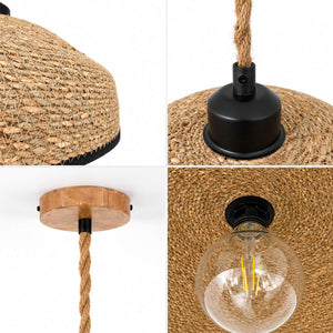 Lámpara colgante en seagrass "SOLINE" - E27 - Ø40 cm (13)