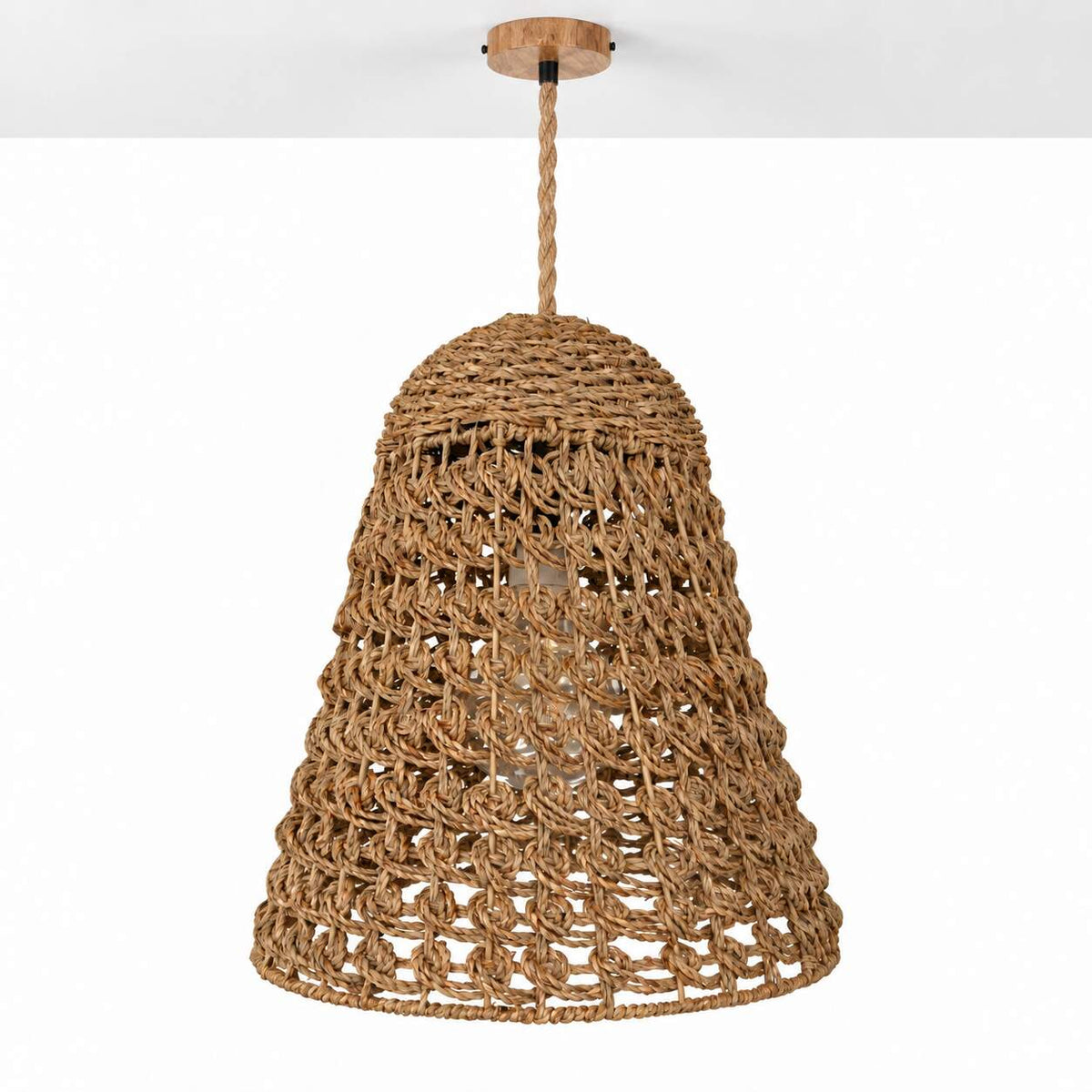 Lámpara colgante en seagrass "CAMPANULA" - E27 - Ø40 cm (6)