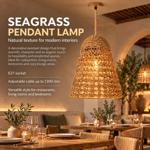 Lámpara colgante en seagrass "CAMPANULA" - E27 - Ø40 cm (9)