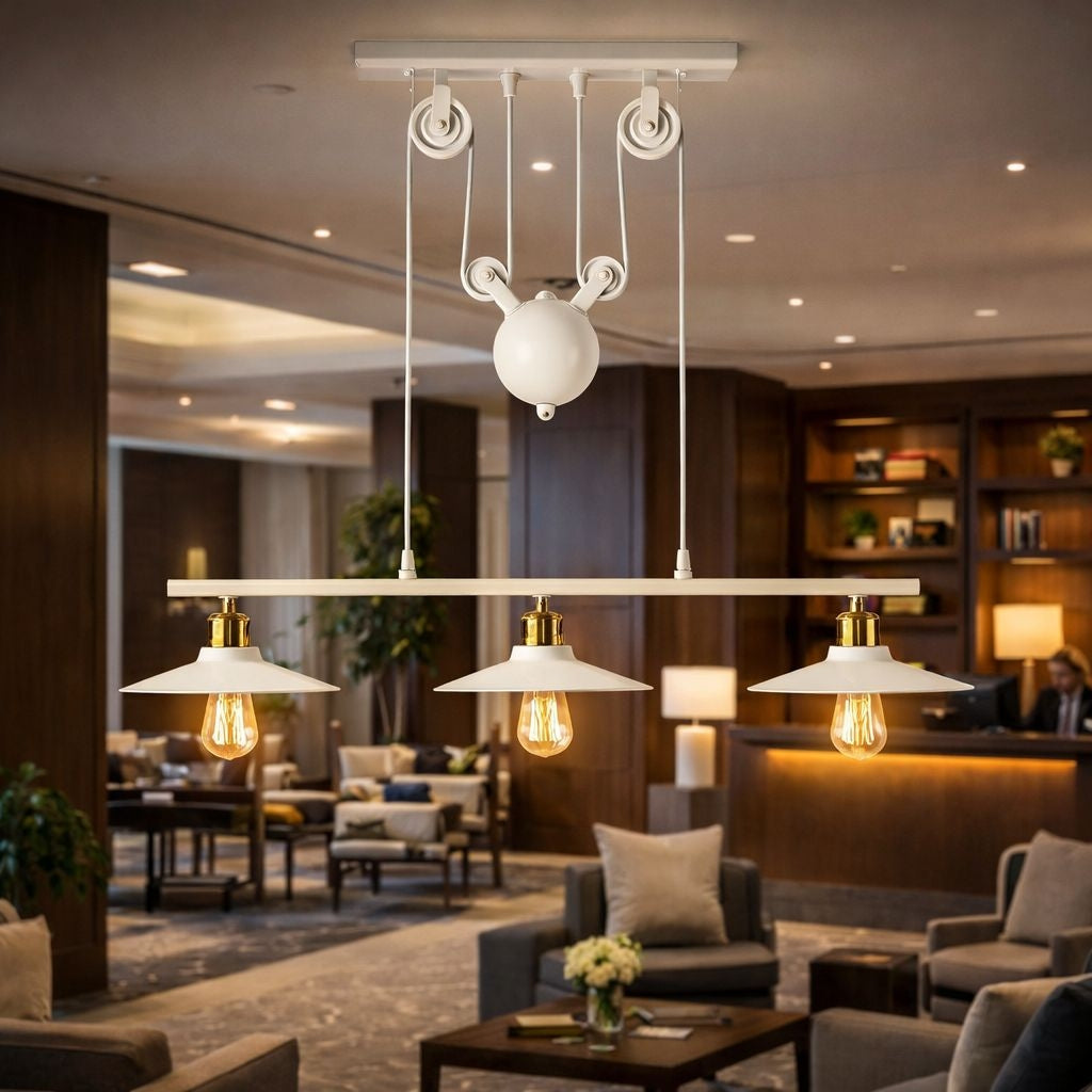 Lámpara colgante de poleas "CLOCK WORK" - 3 x E27 (12)