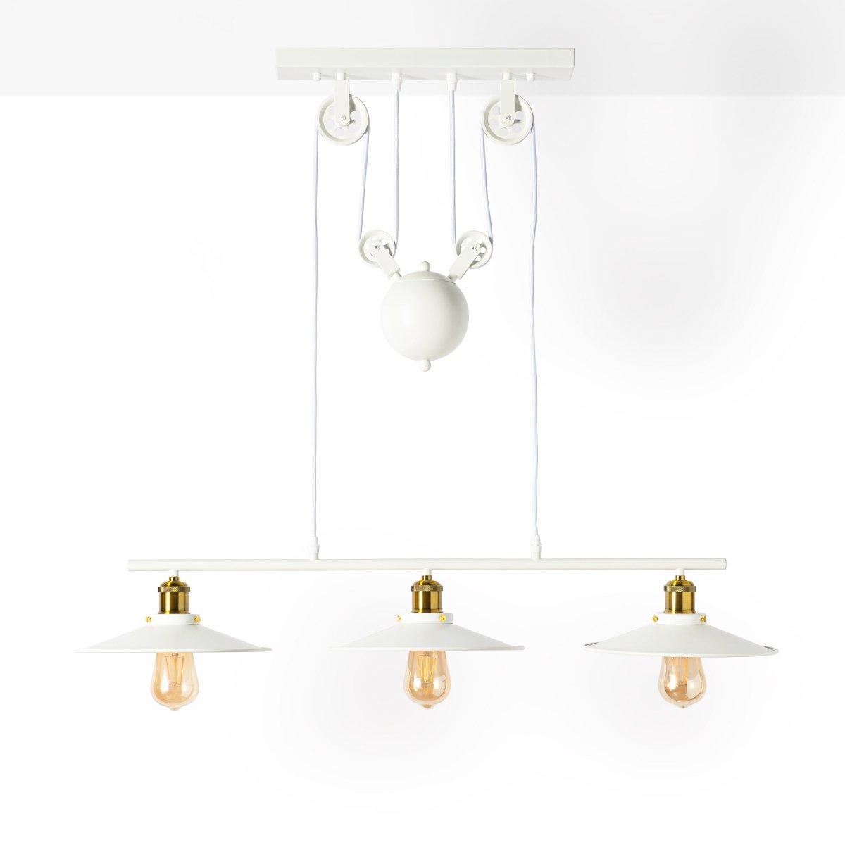 Lámpara colgante de poleas "CLOCK WORK" - 3 x E27 - Barcelona Led-Decoración
