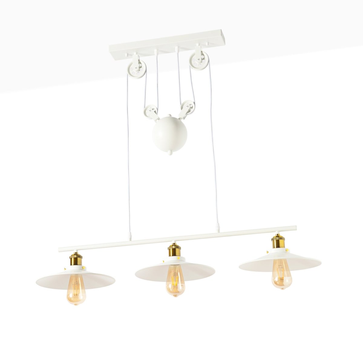 Lámpara colgante de poleas "CLOCK WORK" - 3 x E27 - Barcelona Led-Decoración