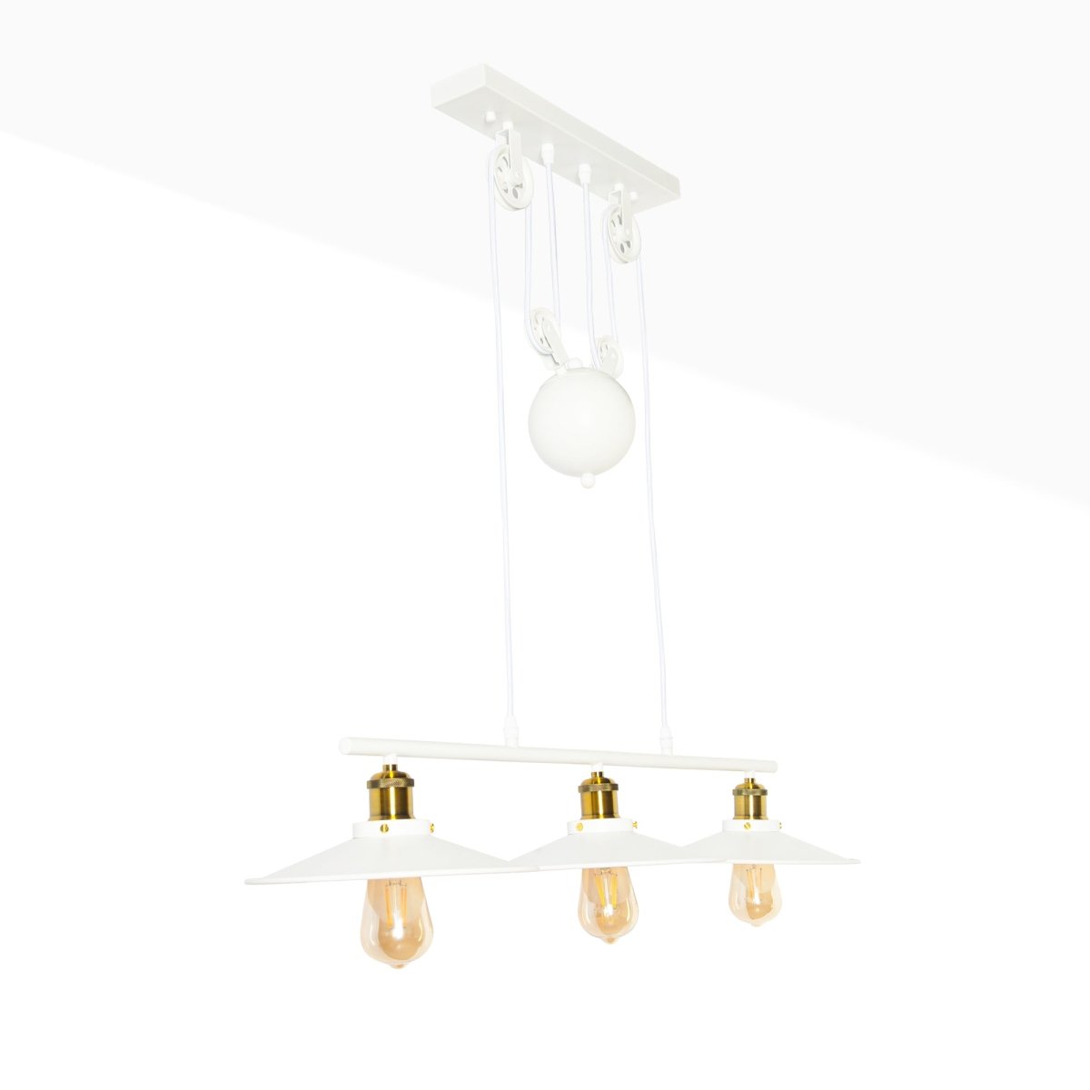 Lámpara colgante de poleas "CLOCK WORK" - 3 x E27 - Barcelona Led-Decoración