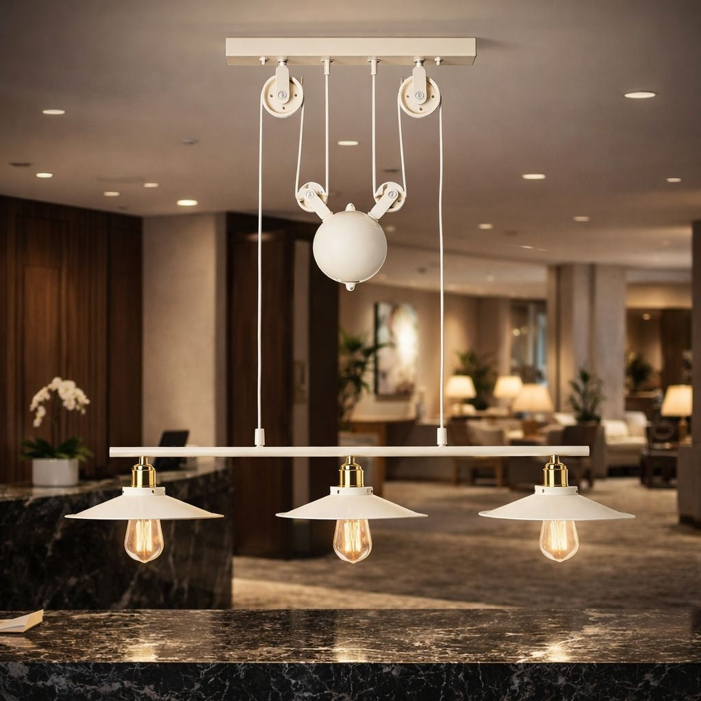 Lámpara colgante de poleas "CLOCK WORK" - 3 x E27 (14)