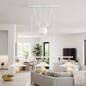 Lámpara colgante de poleas "CLOCK WORK" - 3 x E27 (17)