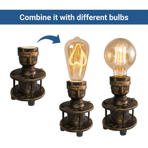 Lámpara de mesa vintage color bronce E27 (4)