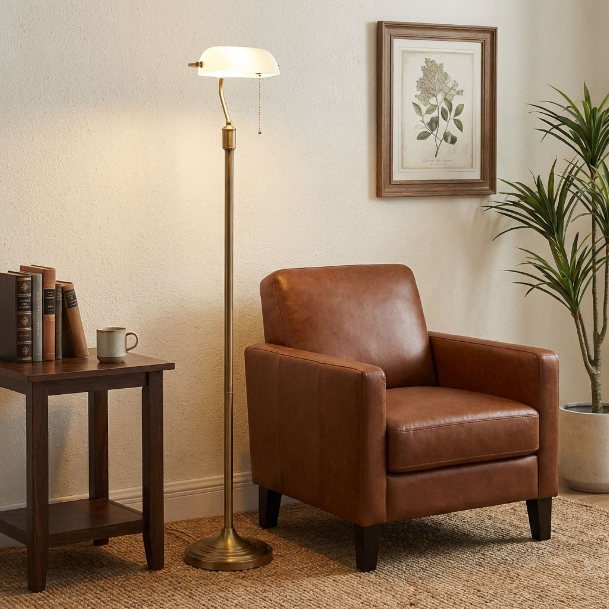 Lámpara de pie vintage "BANQUERO" - E27 (10)