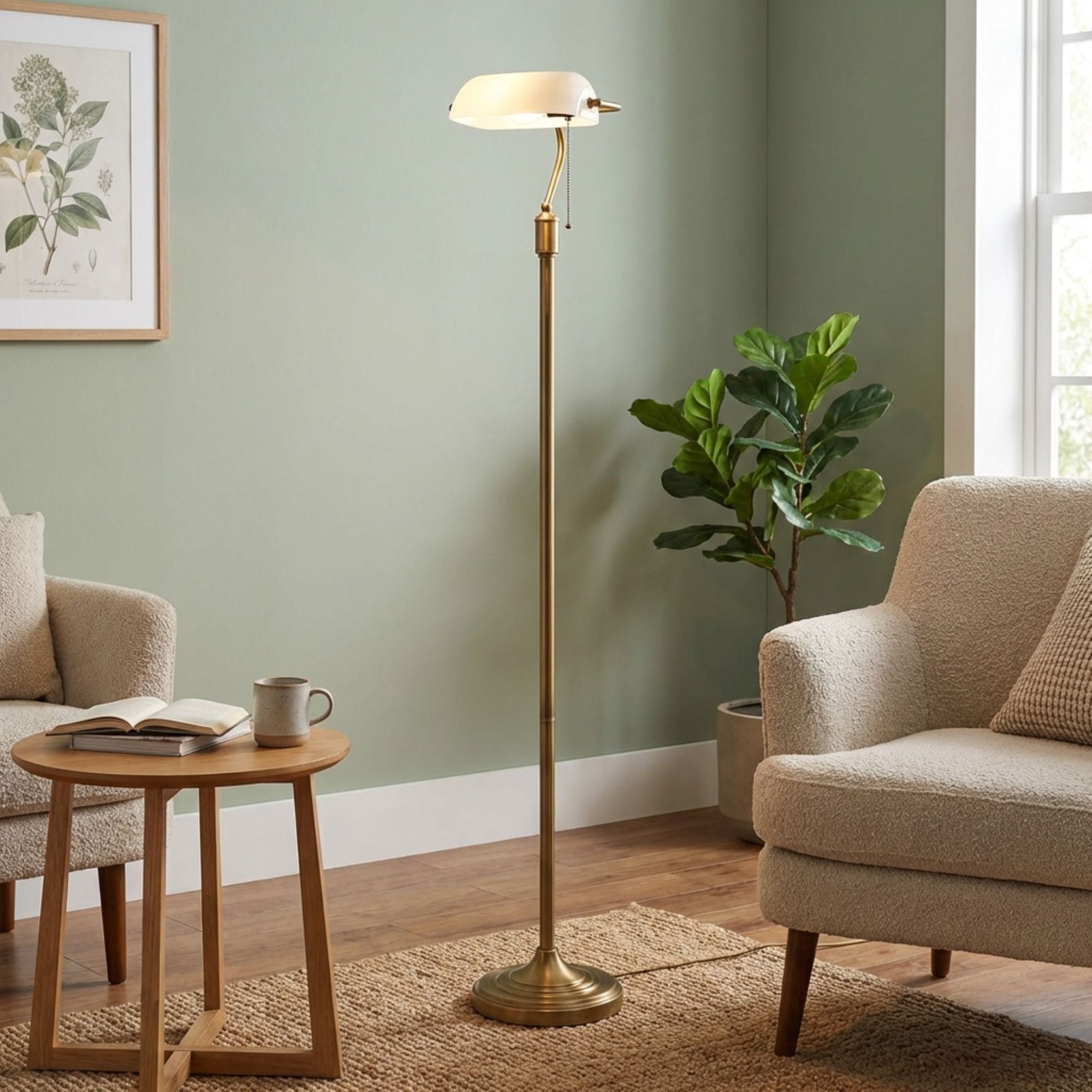 Lámpara de pie vintage "BANQUERO" - E27 (16)