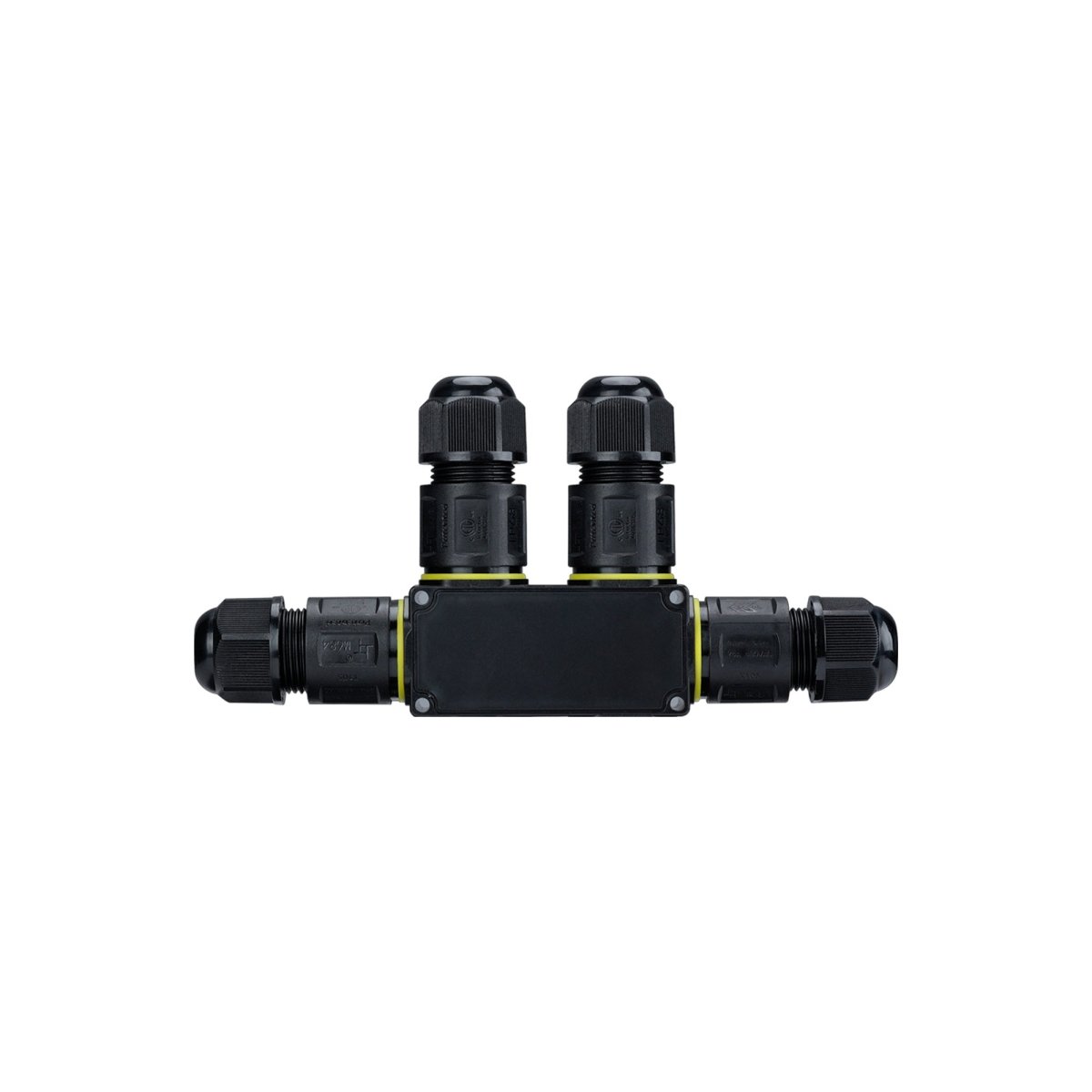 Conector impermeable en F - 3P - IP68 - 0,5-2,5mm² - 24A - T105 - Barcelona Led-Material eléctrico