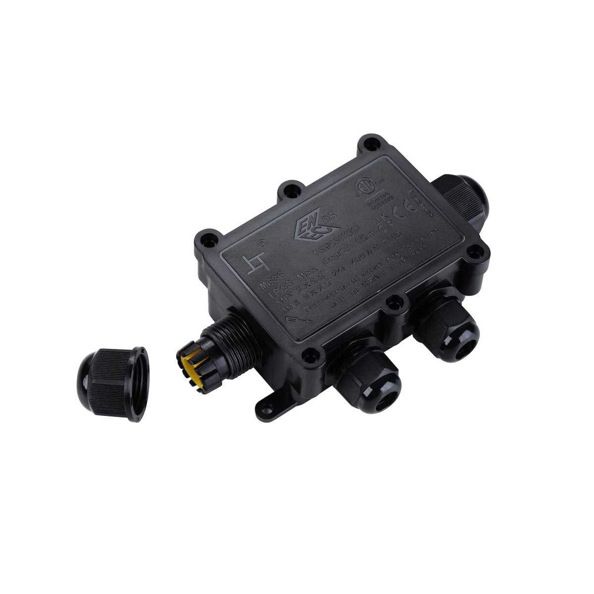 Caja de conexión impermeable en F M20 - 4P - IP68 - 0.5-2.5mm² - 24A - T105 - Barcelona Led-Material eléctrico