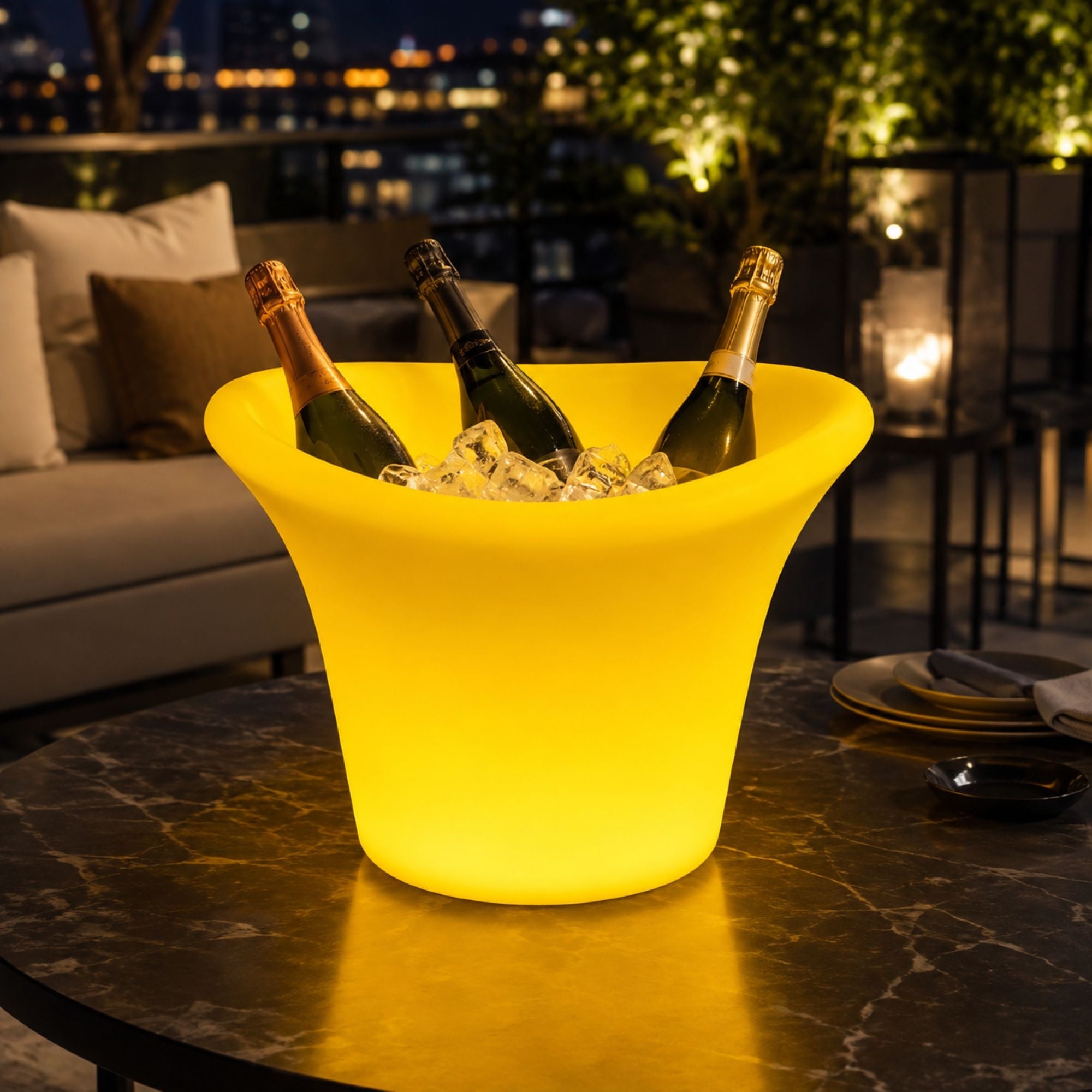 Cubitera LED RGBW - 6W - Ø 38 cm - Recargable
