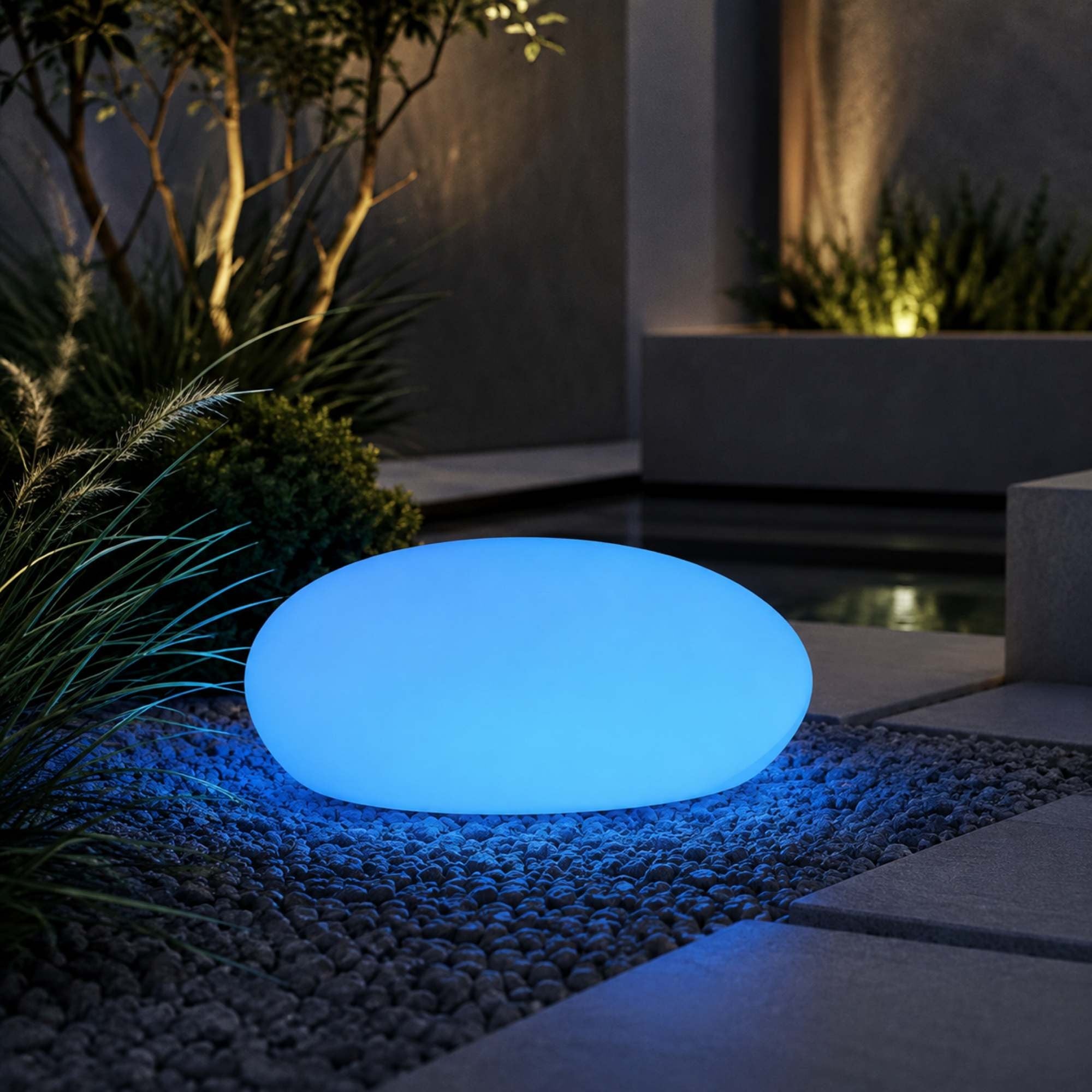 Lámpara de exterior "Stone" - RGBW - 1,2W - 40cm - Recargable
