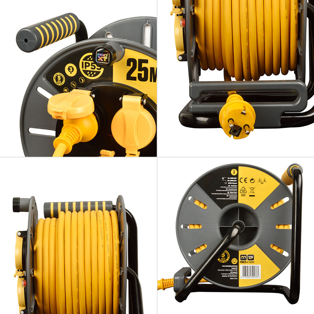Enrollacables Pro-XT - 3 tomas - Cable alta visibilidad 3x1,5mm2 - 25m - IP55 (5)