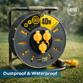 Pro-XT Cable Reel - 3 Outlets - High Visibility Cable 3x2.5mm² - 40m - IP55 3