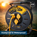 Pro-XT Cable Reel - 3 Outlets - High Visibility Cable 3x1.5mm² - 50m - IP55 3