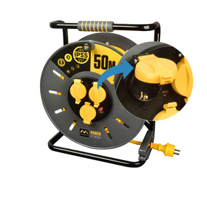 Enrollacables Pro-XT - 3 tomas - Cable alta visibilidad 3x1,5mm2 - 50m - IP55 (4)