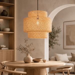 Lámpara colgante de mimbre "Onna" - Barcelona Led-Decoración