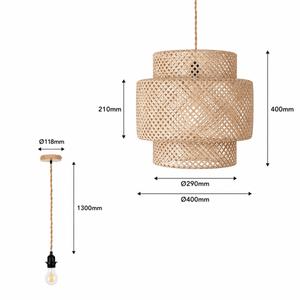 Lámpara colgante de mimbre "Onna" - Barcelona Led-Decoración