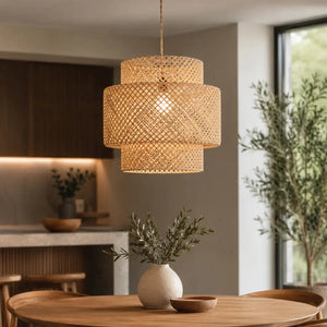Lámpara colgante de mimbre "Onna" - Barcelona Led-Decoración