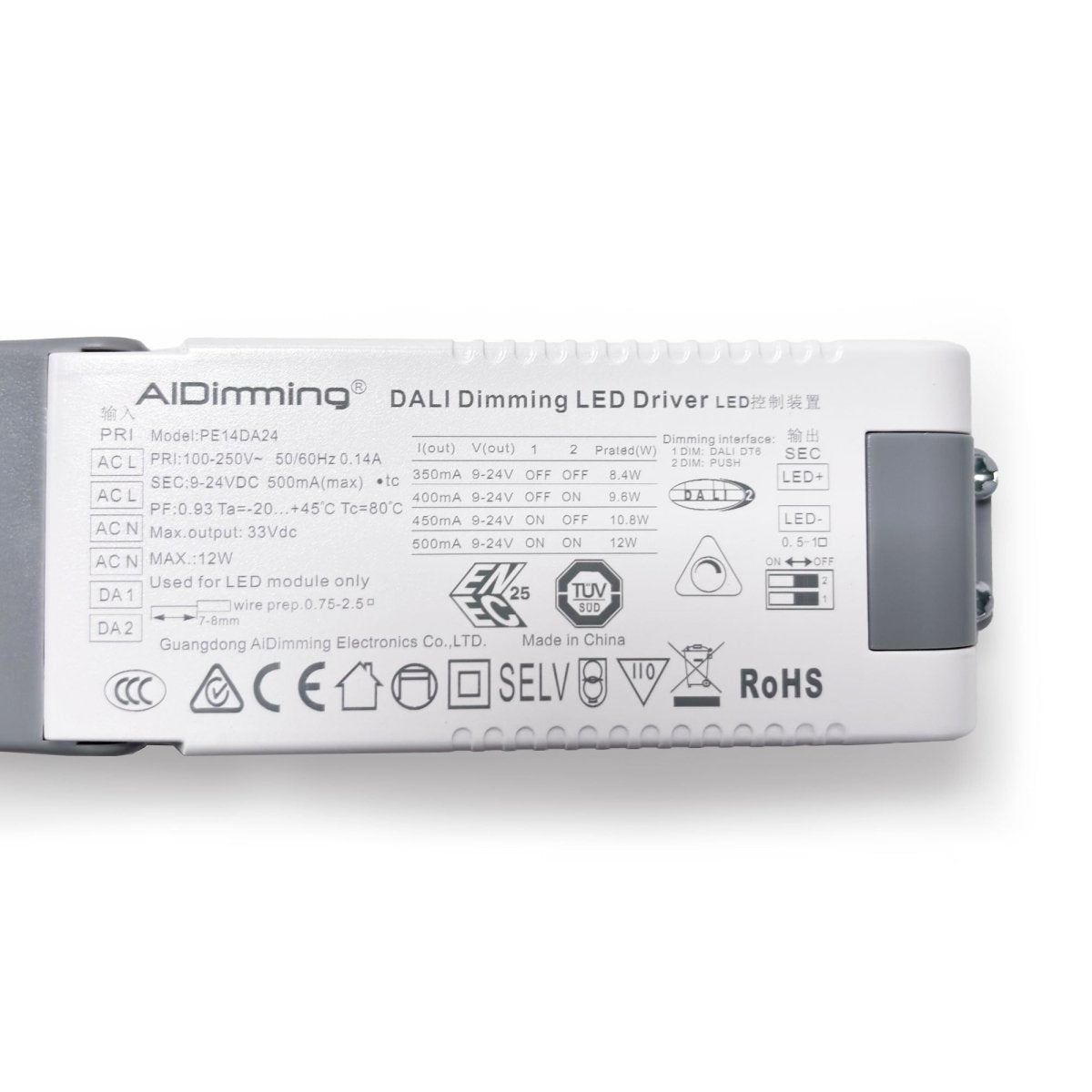 Driver LED DALI 9-24V regulable - Corriente ajustable 350/400/450/500mA - Barcelona Led-Material eléctrico