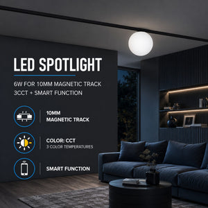 Foco LED "BALL" para carril magnetico 6W - 10mm - CCT + SMART - 48V (8)