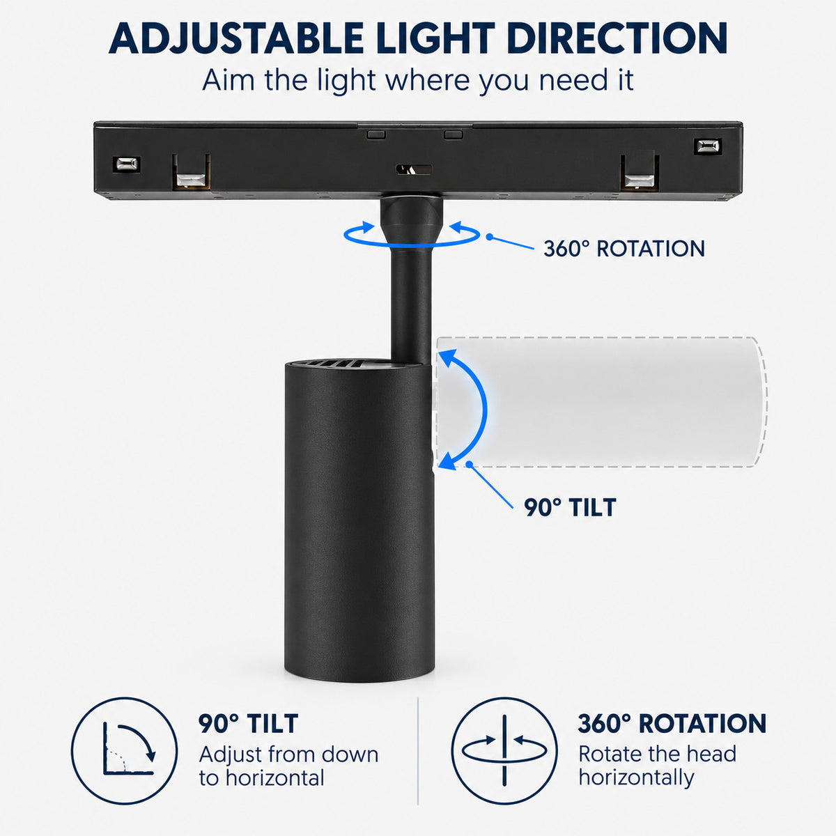 Foco LED para carril magnético 48V - 12W - TUYA bluetooth - Bridgelux - 24º - CRI90 (14)