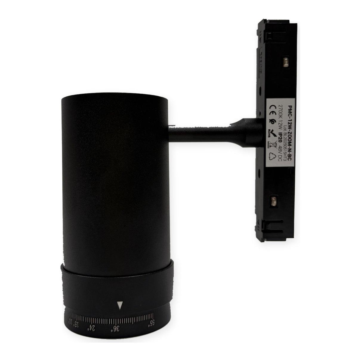 Foco LED para carril magnético con Zoom 15-60º - 48V - 12W (6)