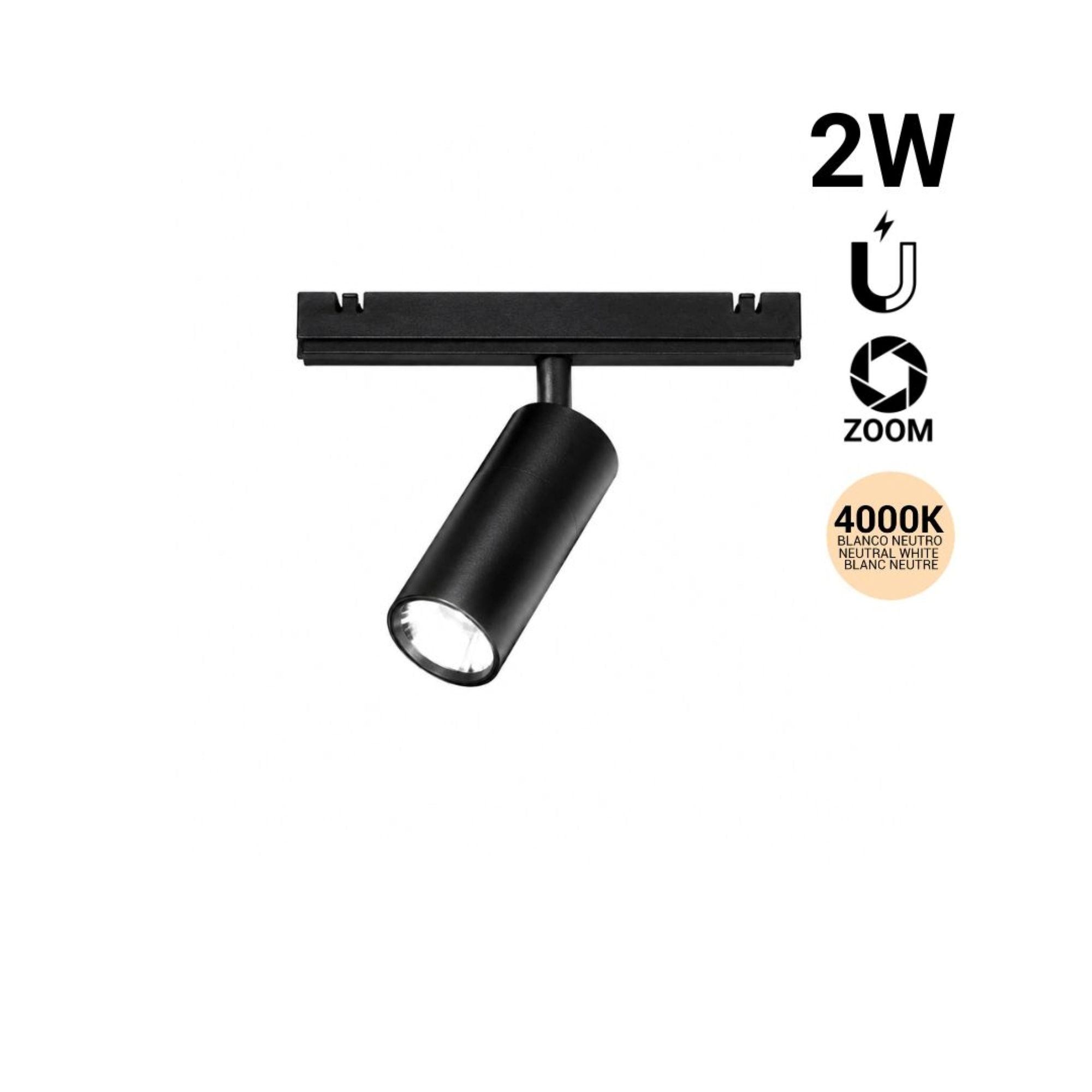 Foco LED con zoom para carril magnético - 5mm - 24°-60º - 2W - 24V (11)