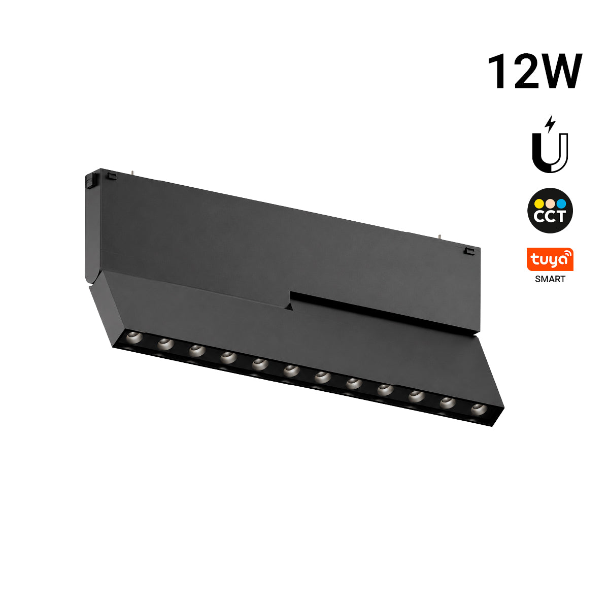 Foco lineal orientable para carril magnético - 12W - 10mm - CCT + SMART - UGR18 - 48V