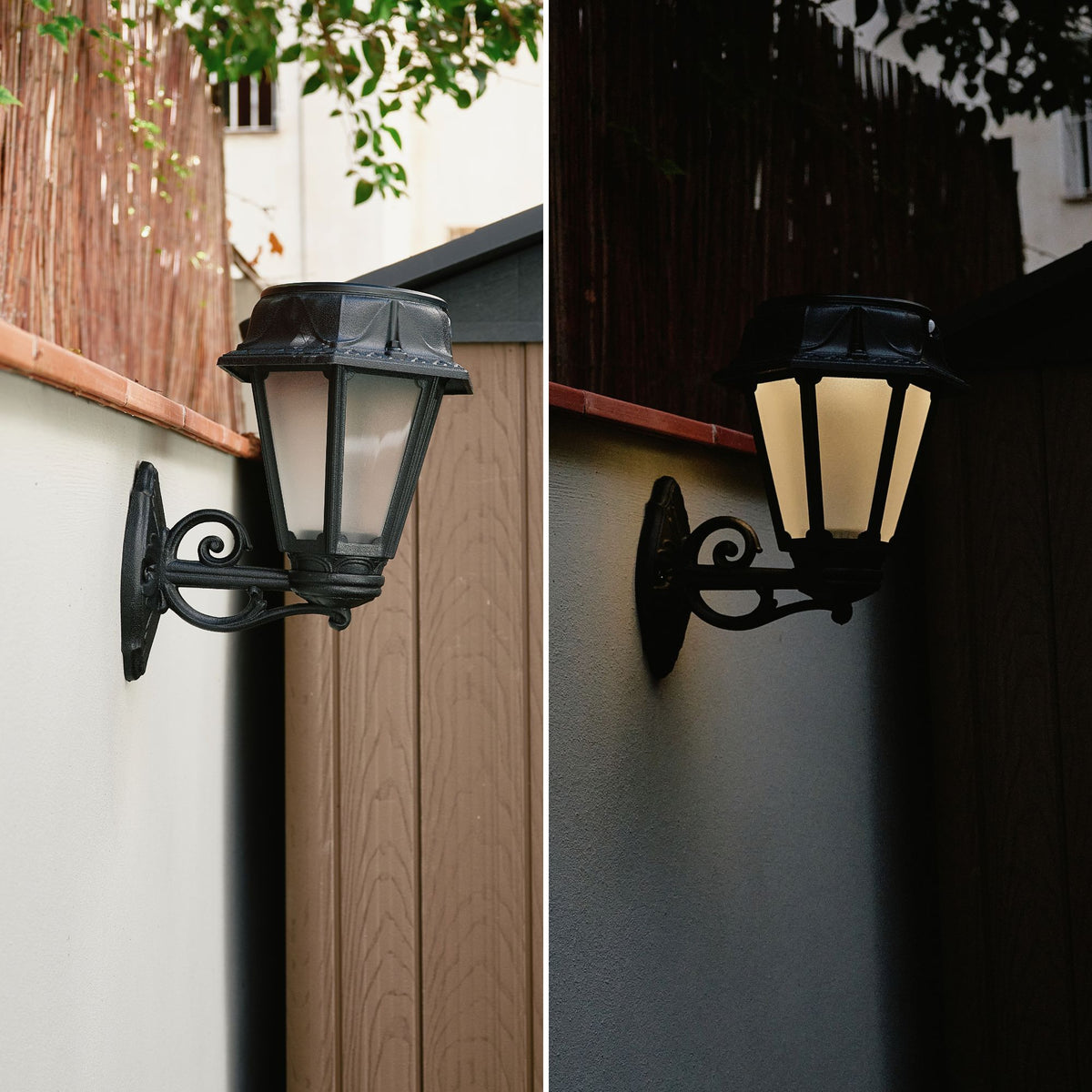 Farola solar de jardín aplique de pared "BISSO/ROSETTA" con sensor PIR - 2 modos de funcionamiento - 4000K (4)