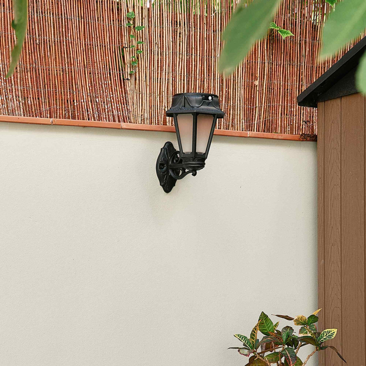 Farola solar de jardín aplique de pared "BISSO/ROSETTA" con sensor PIR - 2 modos de funcionamiento - 4000K (1)
