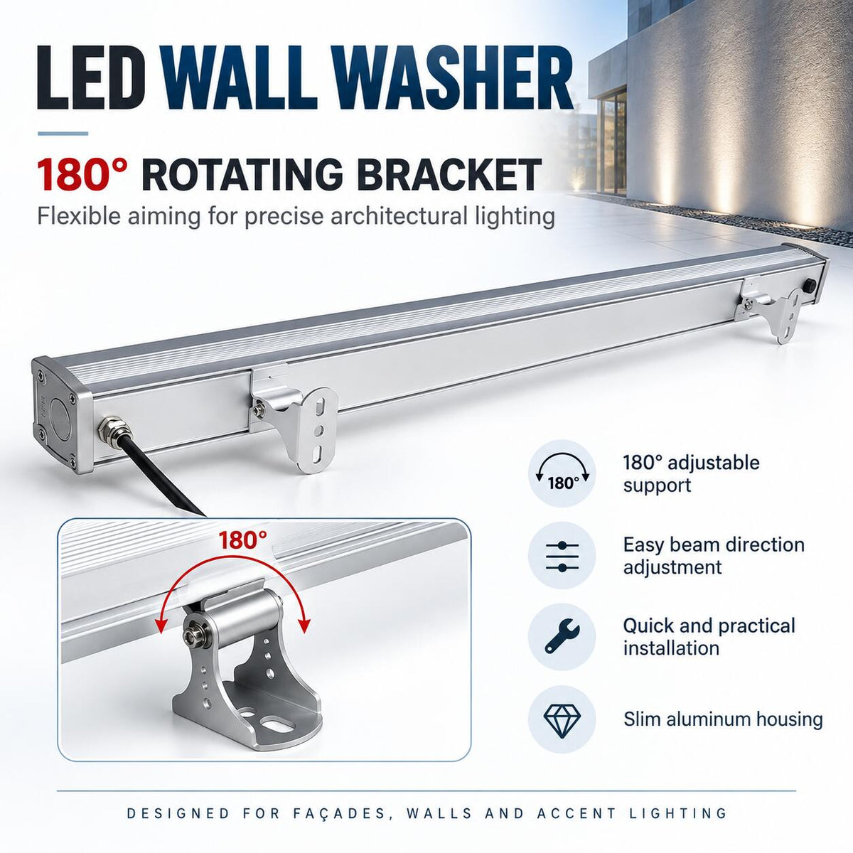 Bañador de pared LED RGB+CCT 48W control RF/WiFi | Mi Light (12)