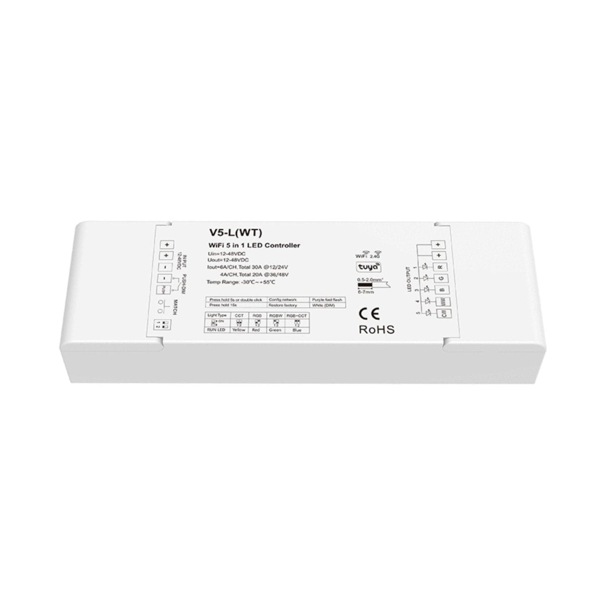 Controlador Monocolor/CCT/RGB/RGBW/RGB+CCT - 12-48V DC - WiFi+RF - TUYA - Skydance - Barcelona Led-Control y regulación