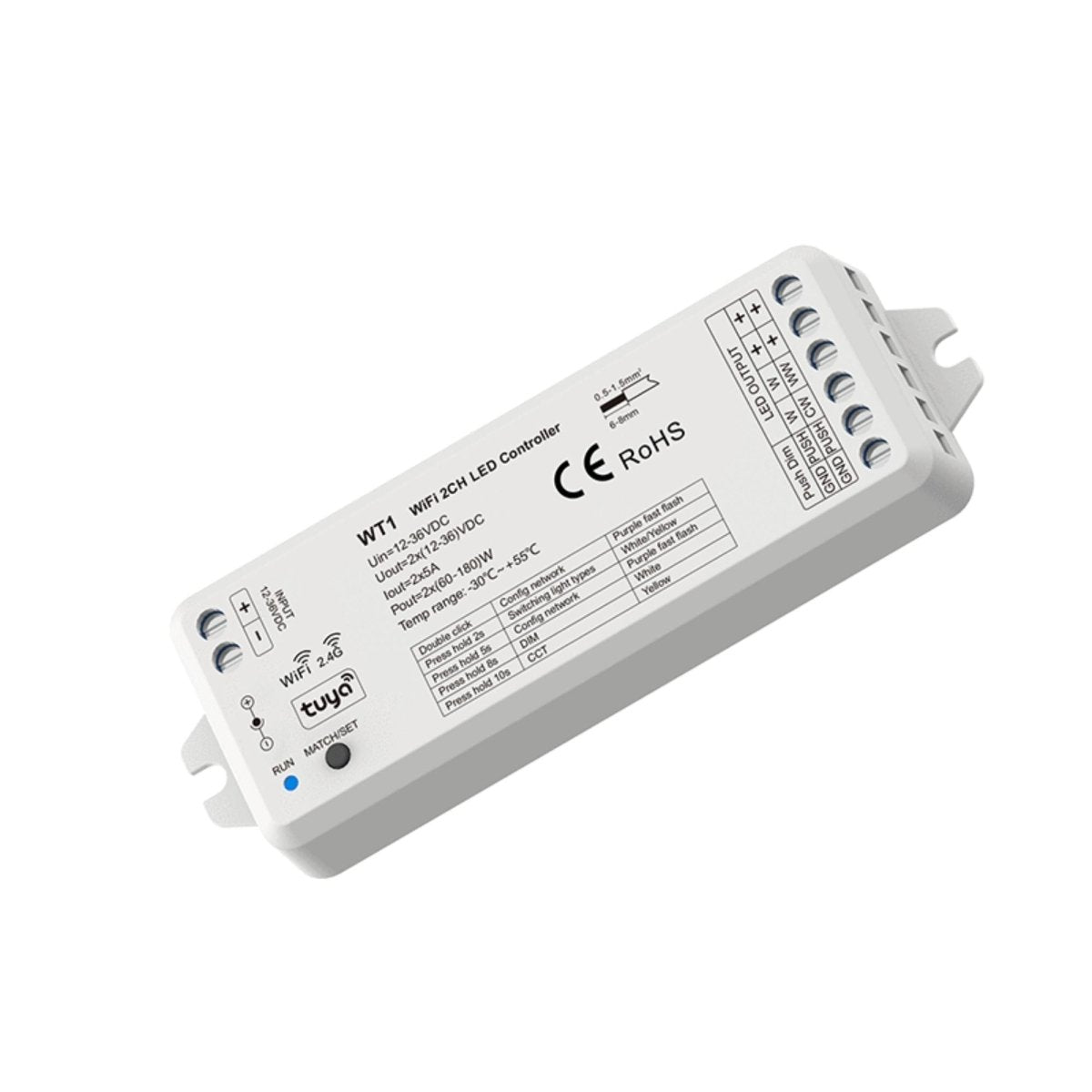 Controlador Monocolor / CCT - 12-36V DC - WiFi+RF - TUYA - Skydance - Barcelona Led-Control y regulación