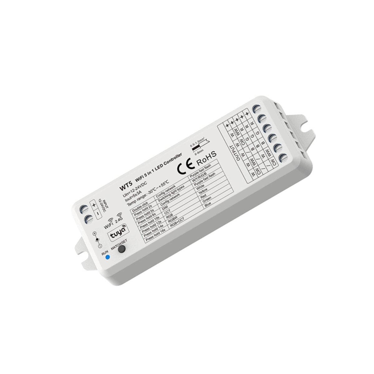 Controlador Monocolor/CCT/RGB/RGBW/RGB+CCT - Compacto - 12-24V DC - WiFi+RF - TUYA - Skydance - Barcelona Led-Control y regulación