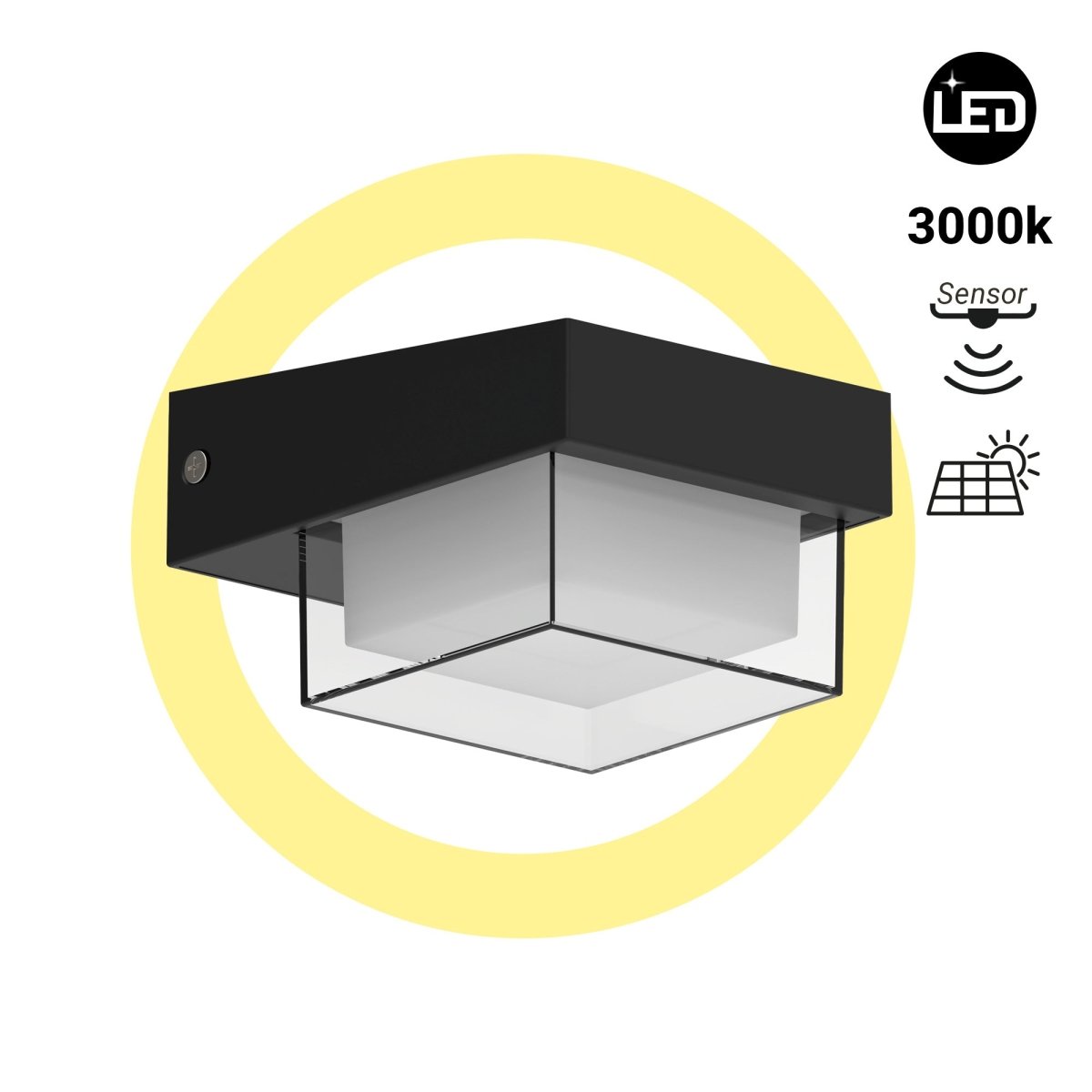 Lámpara LED solar con sensor de microondas - 3000K - IP65 - 360lm - Barcelona Led-