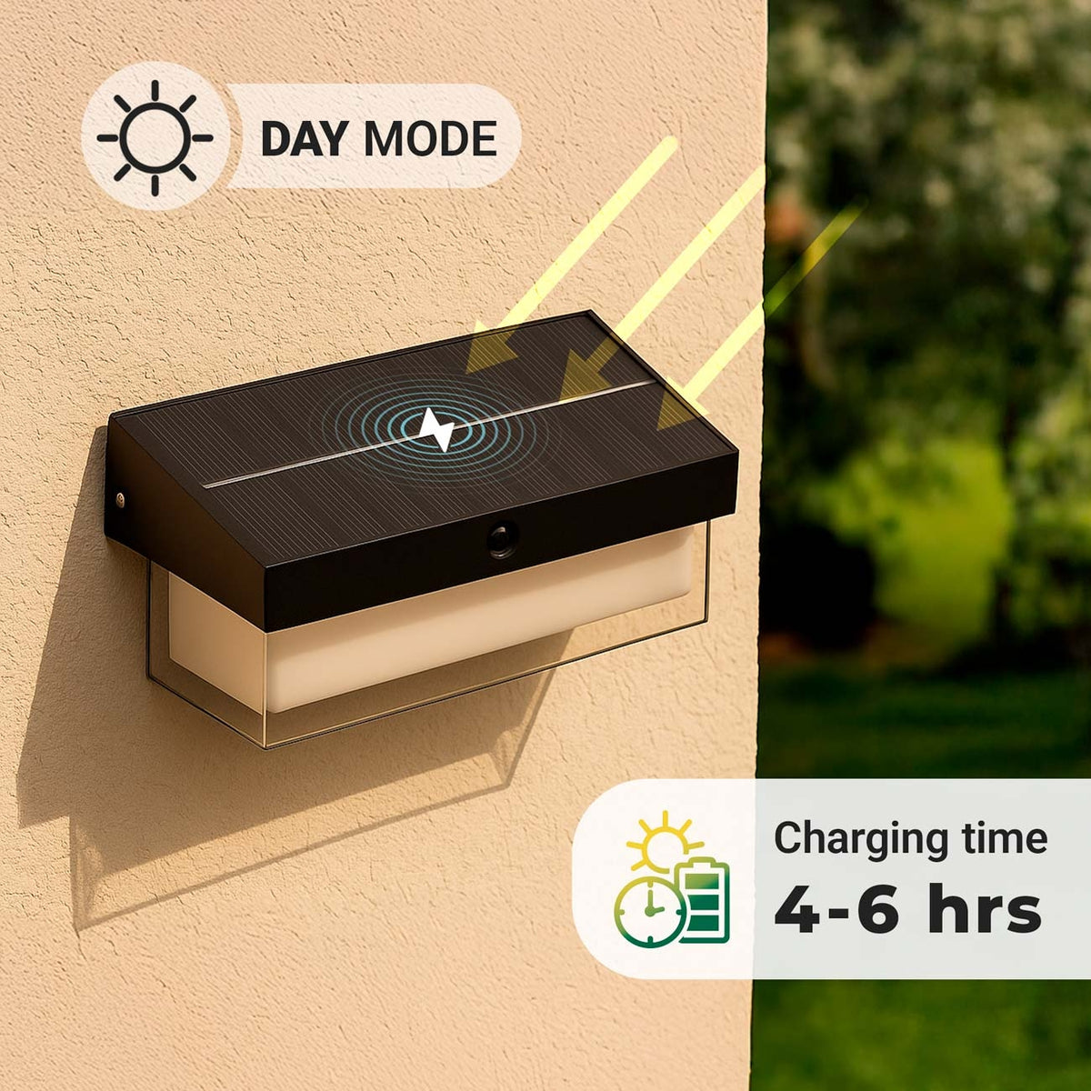 Lámpara LED solar con sensor de microondas - 3000K - IP65 - 900lm (4)