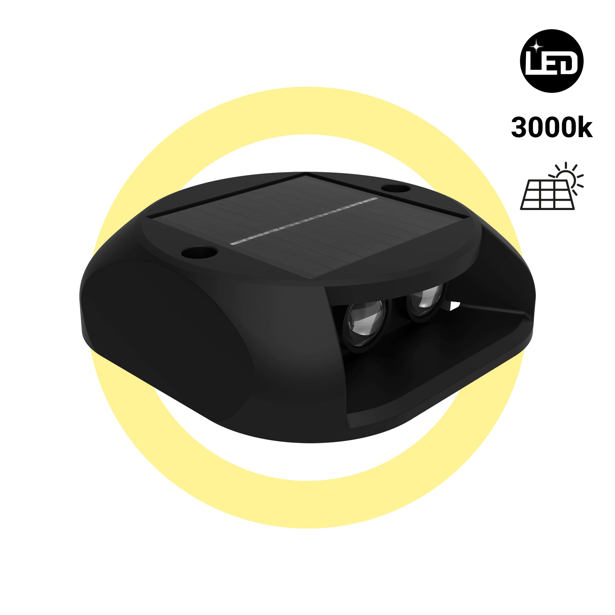 Luz LED solar de exterior - 3000K - 2 LED - 15lm - IP65