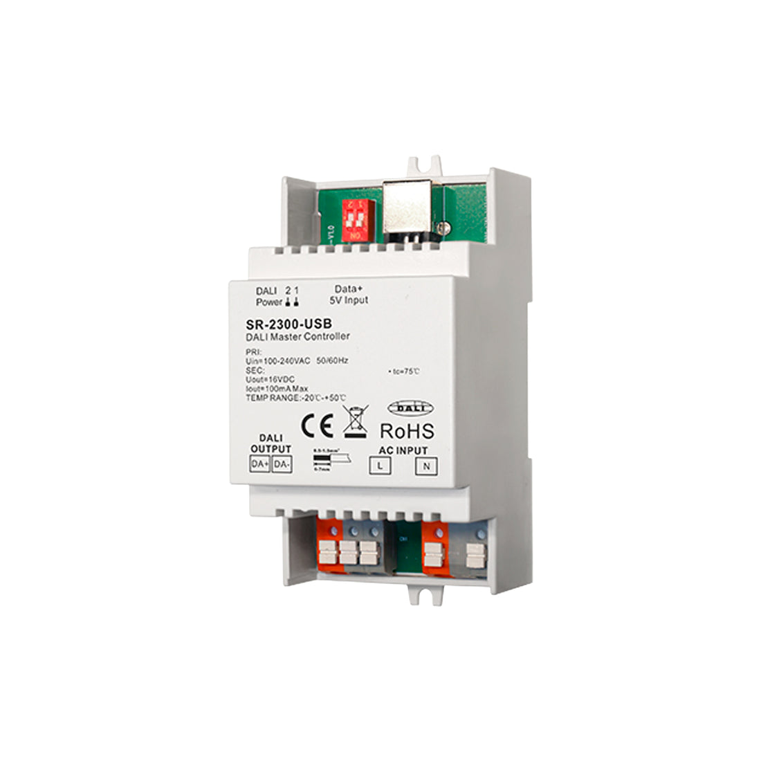 DALI master controller for DIN rail - USB - 64 devices – Barcelona Led