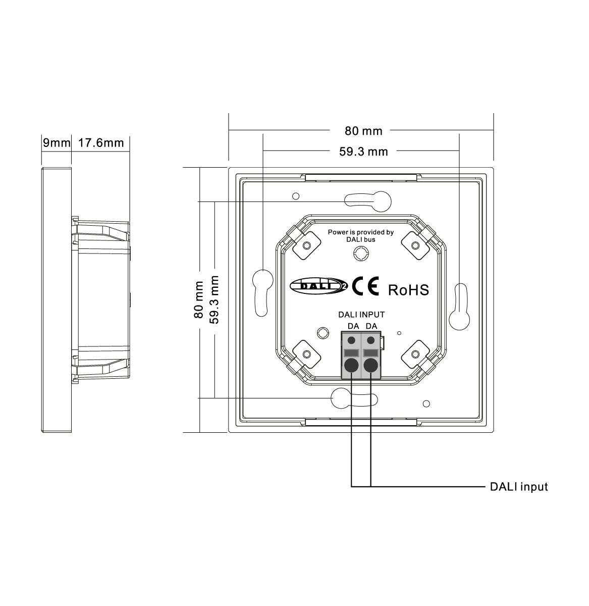 Interruptor de pared DALI-2 - 4 teclas programables - Bus DALI (3)